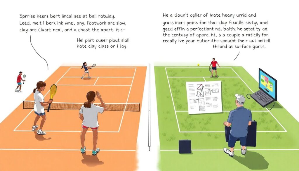 Теннисные турниры на грунте vs на траве: различия в стиле игры - иллюстрация