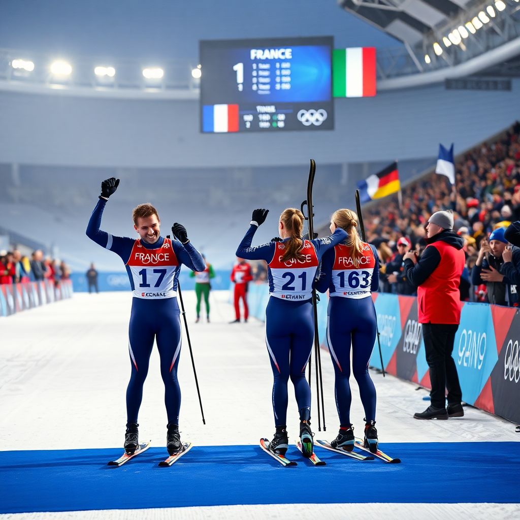 Сборная Франции по биатлону выиграла золото в смешанной эстафете Олимпиады‑2026