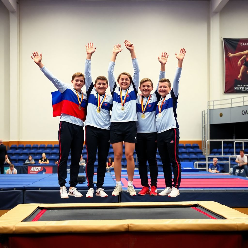 Российские батутисты выиграли золото чемпионата Европы в двойном минитрампе